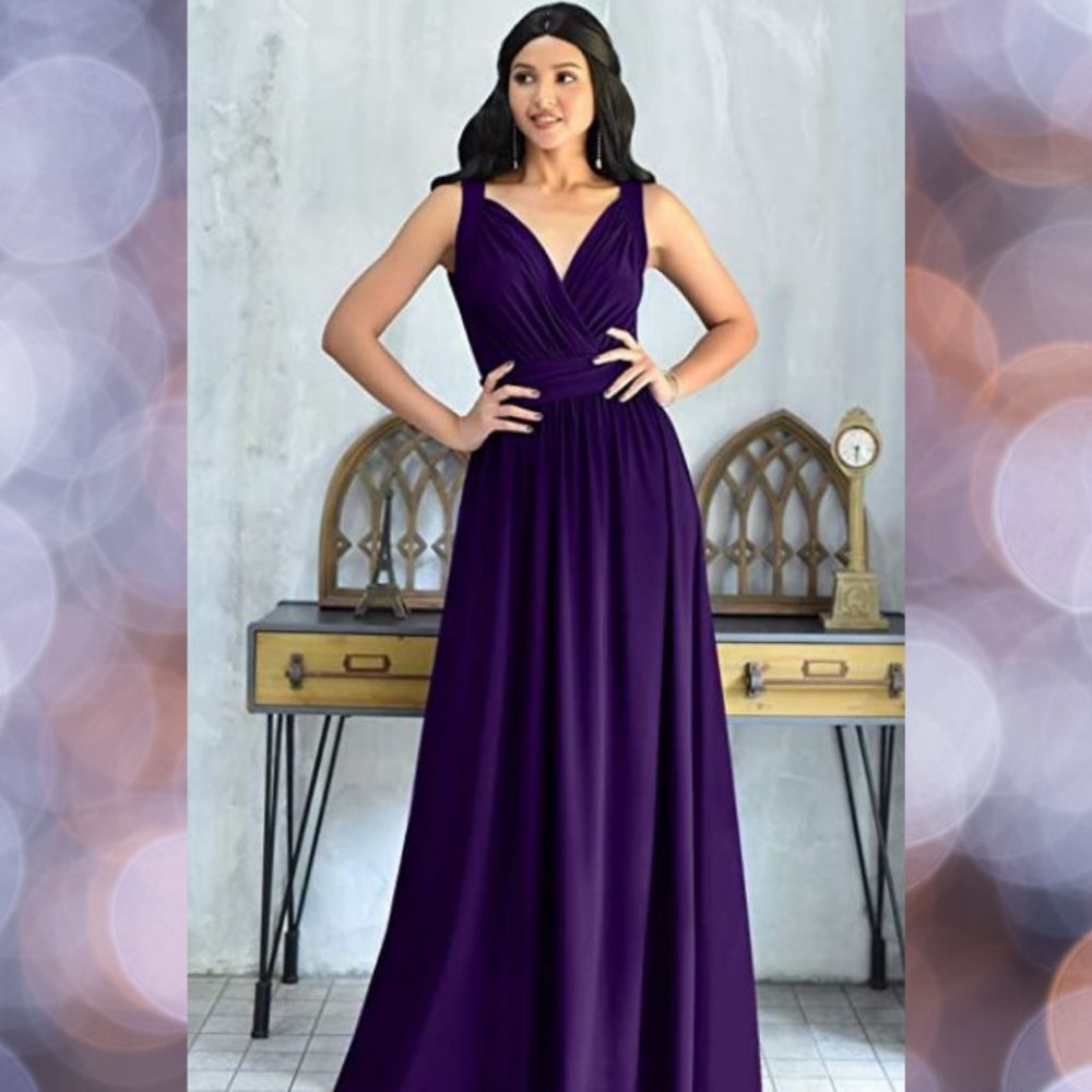 ONLY 1 LEFT!! KOH Sleeveless Maxi Evening Dress XL - Picture 1 of 6